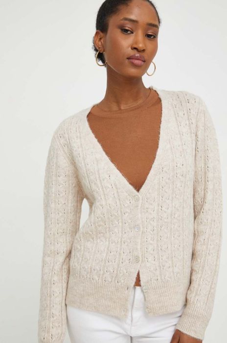 Кардиган з вовною Answear Lab колір бежевий легкий (3658048)