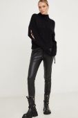 Светр з вовною Answear Lab колір чорний легкий гольф (3658059)