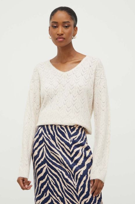 Светр з вовною Answear Lab колір бежевий легкий (3652213)