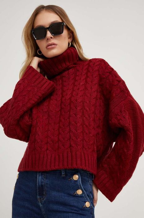 Светр Answear Lab колір бордовий гольф