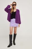 Кардиган з вовною Answear Lab колір фіолетовий теплий (3646134)