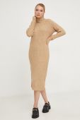 Сукня з вовною Answear Lab колір бежевий midi пряма