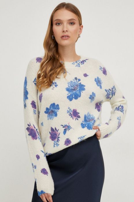 Светр з вовною Answear Lab колір бежевий легкий півгольф (3639730)