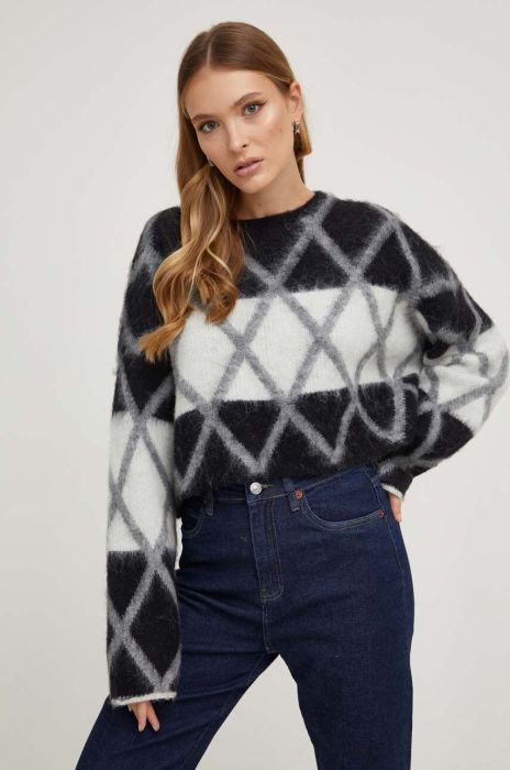 Светр з вовною Answear Lab колір чорний легкий гольф (3649088)