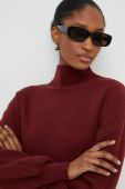Светр Answear Lab жіночий колір бордовий легкий півгольф