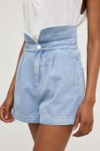 Шорти Answear Lab жіночі однотонні висока посадка колір блакитний (3295454)