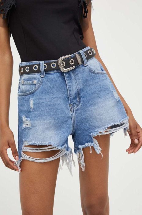 Джинсові шорти Answear Lab жіночі однотонні висока посадка колір блакитний (3304572)