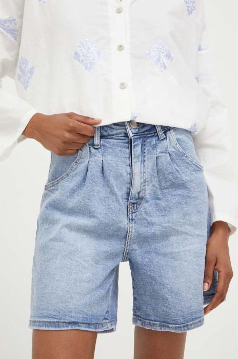 Джинсові шорти Answear Lab жіночі однотонні висока посадка колір блакитний (3307512)