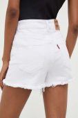 Джинсові шорти Answear Lab жіночі колір білий однотонні висока посадка (3304576)