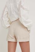 Шорти Answear Lab жіночі колір бежевий з аплікацією висока посадка (3301026)