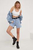Джинсові шорти Answear Lab жіночі з аплікацією висока посадка колір блакитний (3329218)