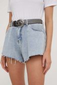 Джинсові шорти Answear Lab однотонні висока посадка колір блакитний