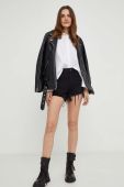Джинсові шорти Answear Lab жіночі колір чорний однотонні висока посадка (3373982)