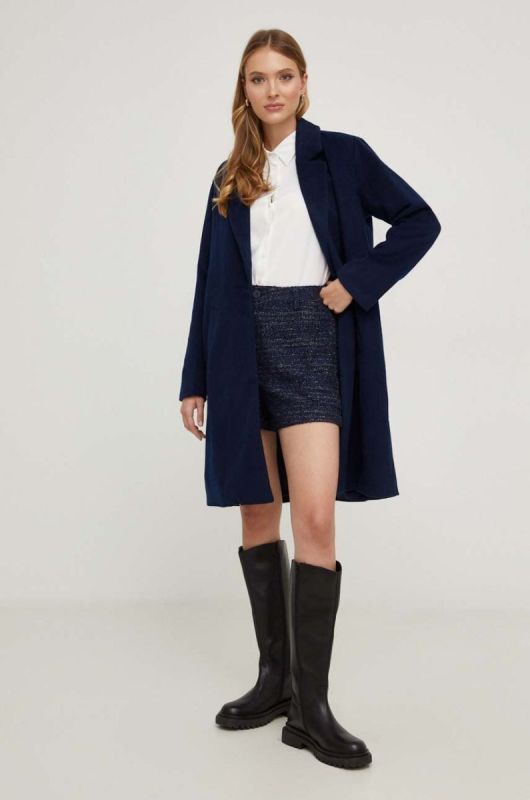 Шорти Lab жіночі колір синій візерунок висока посадка фото 2