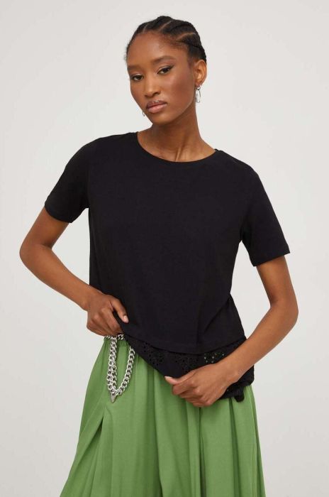 Бавовняна футболка Answear Lab колір чорний (3333871)