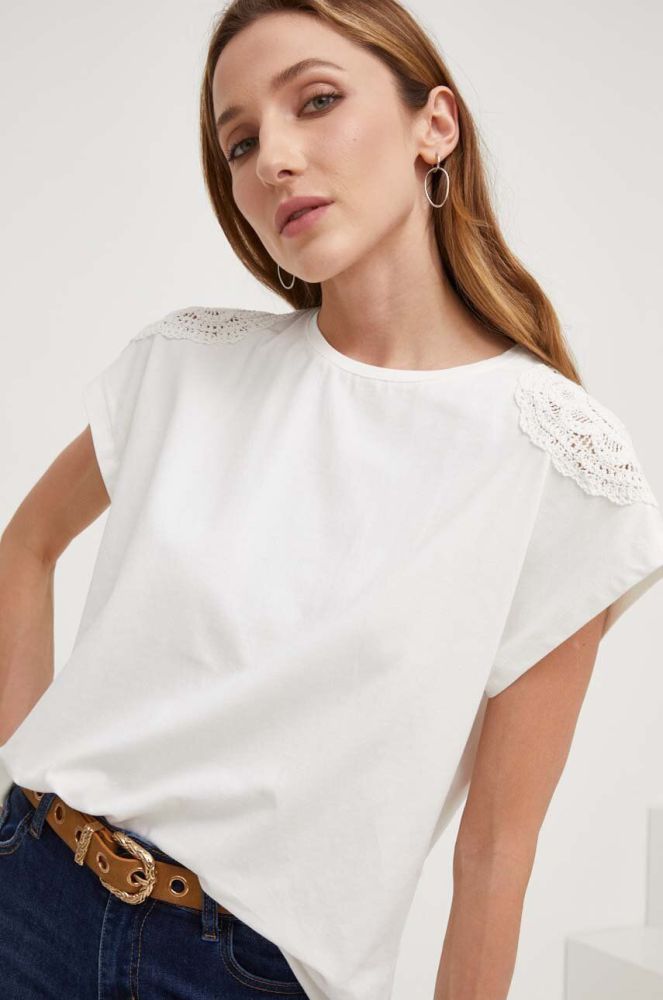 Бавовняна футболка Answear Lab колір білий (3395909)