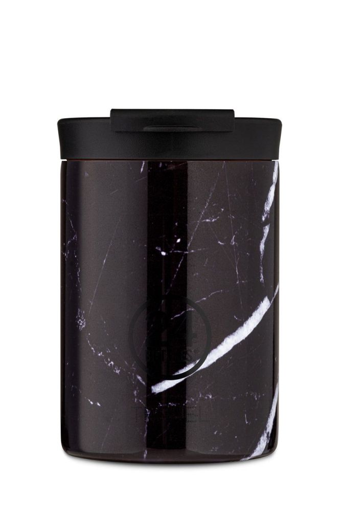 24bottles - Термопляшка Travel Tumbler Black Marble 350ml колір чорний