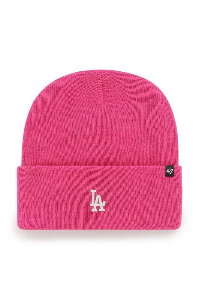 Шапка 47brand Mlb Los Angeles Dodgers колір рожевий