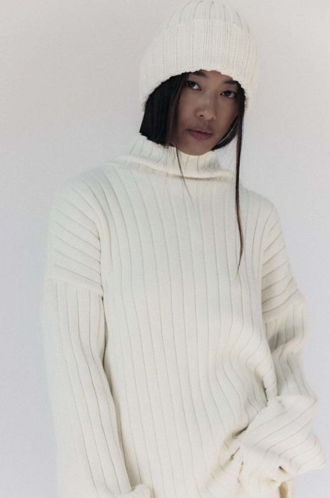 Шапка з домішкою кашеміру MUUV. колір білий