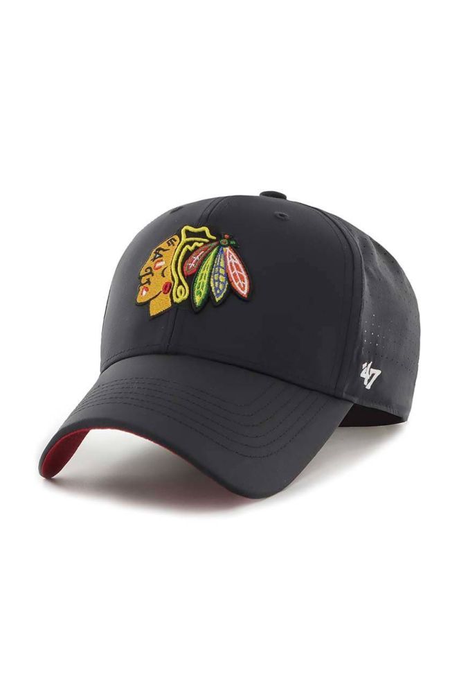 Кепка 47brand Nhl Chicago Blackhawks колір чорний з аплікацією