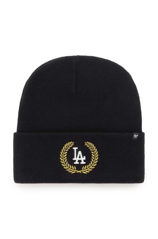 Кепка з домішкою вовни 47brand Mlb Los Angeles Dodgers колір чорний
