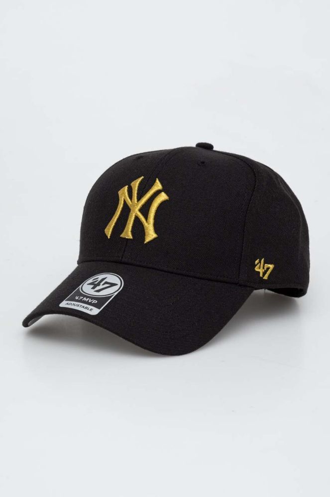 Кепка 47brand MLB New York Yankees колір чорний з аплікацією (3599391)