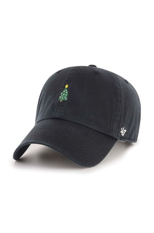 Бавовняна шапка 47brand колір чорний з аплікацією (2812971)