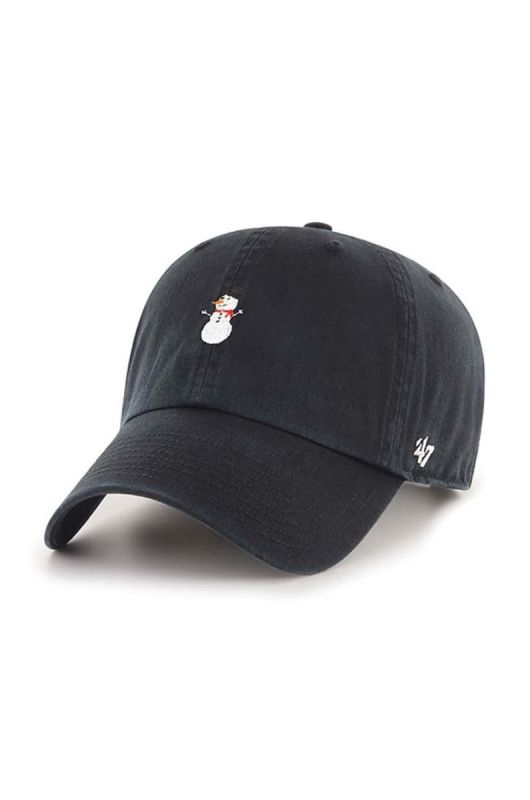 Бавовняна шапка 47brand колір чорний з аплікацією (2812979)