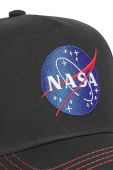 Дитяча бавовняна кепка Capslab X Nasa колір чорний з аплікацією
