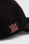 Бавовняна бейсболка Capslab TOM & JERRY BASEBALL колір чорний з аплікацією