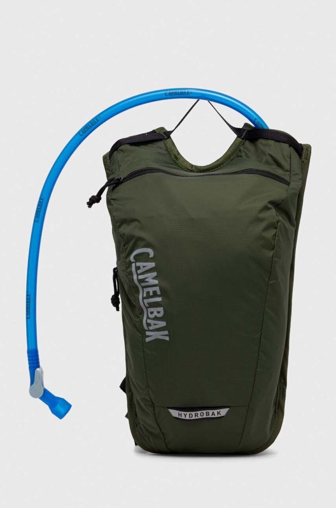 Велосипедний рюкзак з резервуаром для води Camelbak Hydrobak Light колір зелений малий з принтом