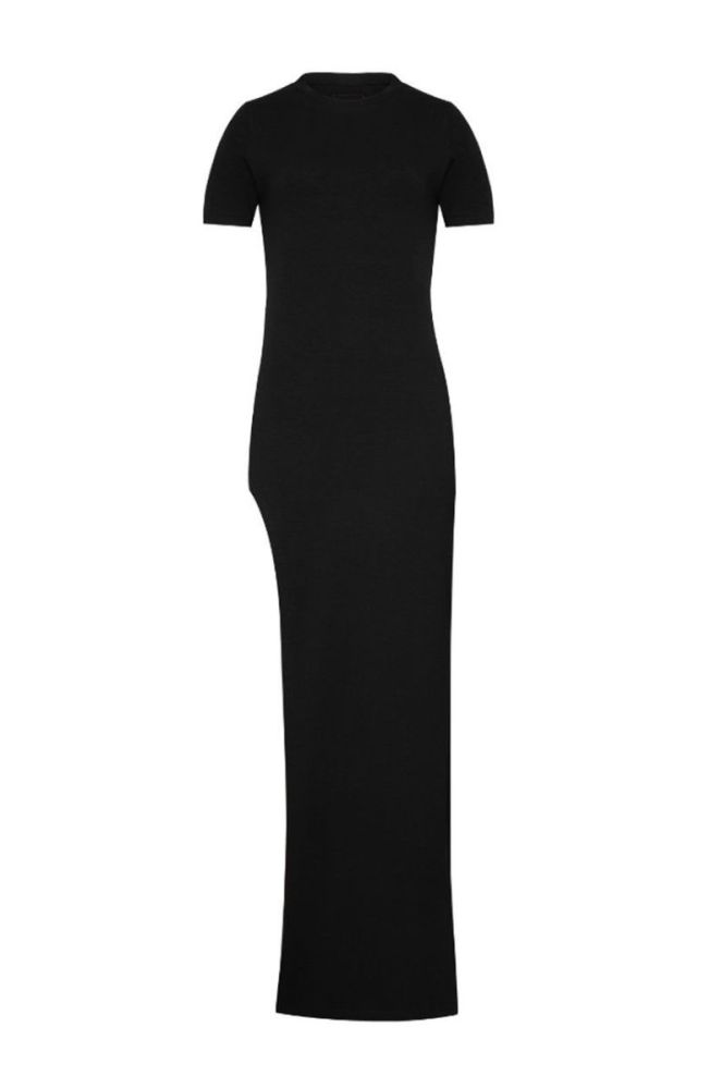 Сукня MUUV Side Slit колір чорний maxi облягаюча фото 3