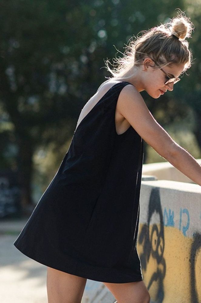 Бавовняна сукня MUUV. Sukienka #skategirl колір чорний mini oversize фото 6