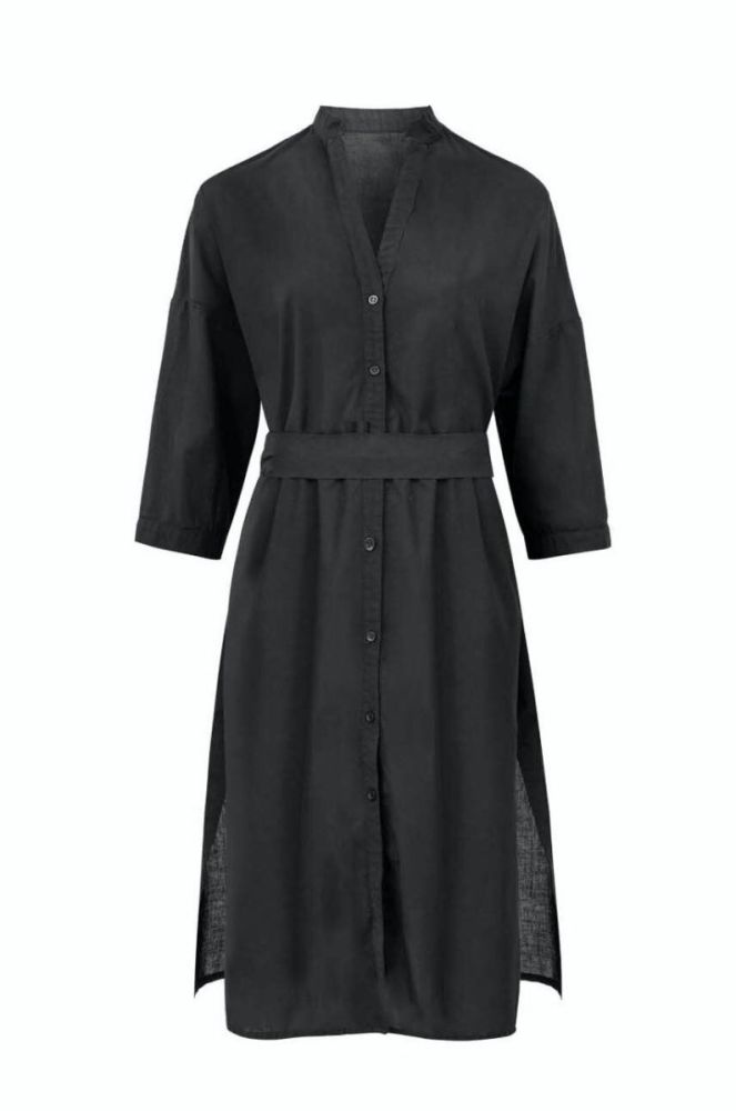 Бавовняна сукня MUUV. колір чорний mini oversize фото 4