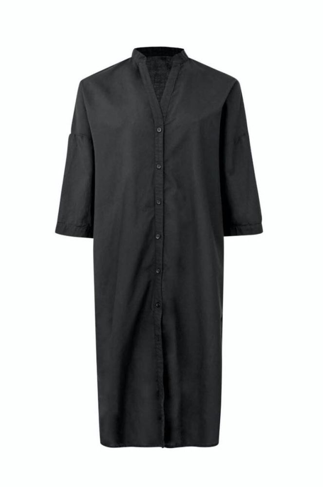 Бавовняна сукня MUUV. колір чорний mini oversize фото 5