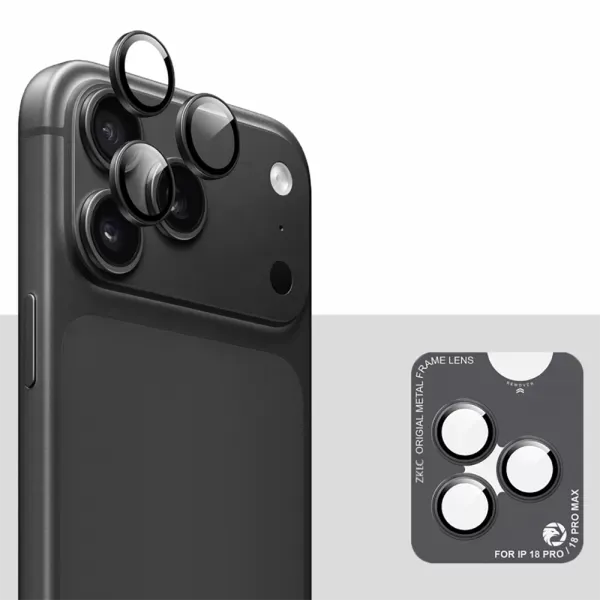 Захисне скло на камеру ZK Lens Protection Glass Black для iPhone 18 Pro Max | 18 Pro