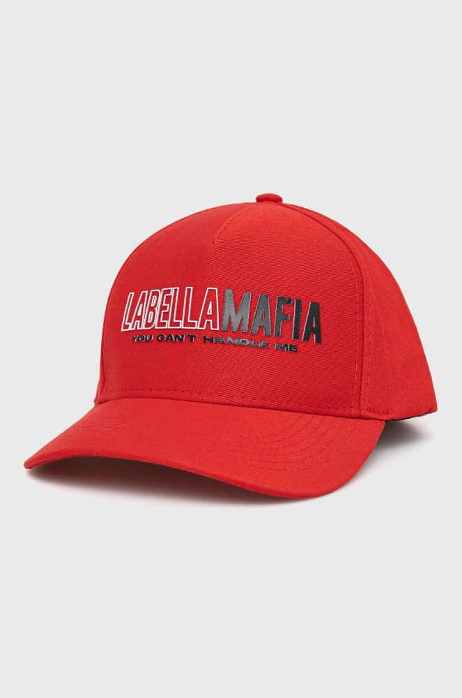 Бавовняна кепка LaBellaMafia колір червоний з аплікацією