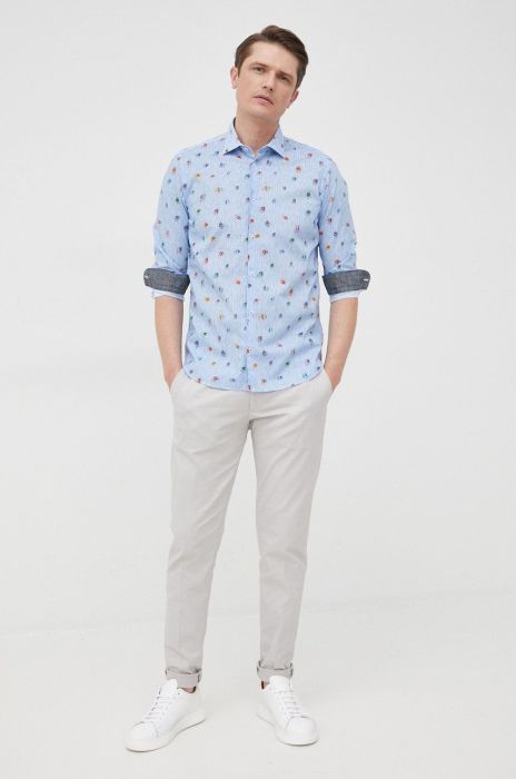 Сорочка Manuel Ritz чоловіча regular з італійським коміром колір барвистий