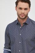 Бавовняна сорочка Manuel Ritz чоловіча колір синій regular класичний комір