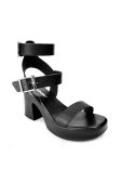 Сандалі Altercore Nang жіночі колір чорний каблук блок