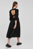 Бавовняна сукня Beatrice B колір чорний midi розкльошена