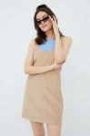 Бавовняна сукня Element колір бежевий mini облягаюча