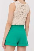 Шорти Nissa жіночі колір зелений однотонні висока посадка