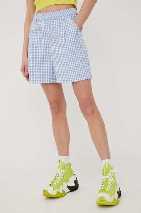 Шорти Brixton жіночі візерунок висока посадка колір блакитний