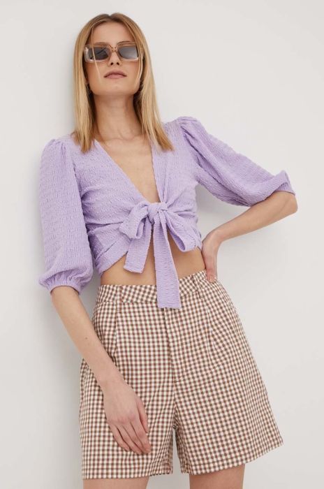 Шорти Brixton жіночі колір коричневий візерунок висока посадка