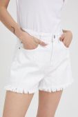 Джинсові шорти Lee Cooper жіночі колір білий з аплікацією середня посадка