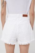 Джинсові шорти Lee Cooper жіночі колір білий з аплікацією середня посадка