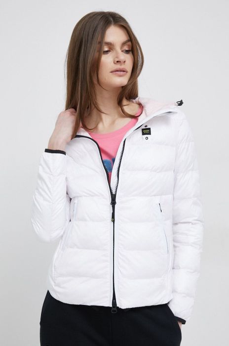 Куртка Blauer жіноча колір білий перехідна