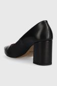 Шкіряні туфлі Wojas колір чорний каблук блок (2952244)