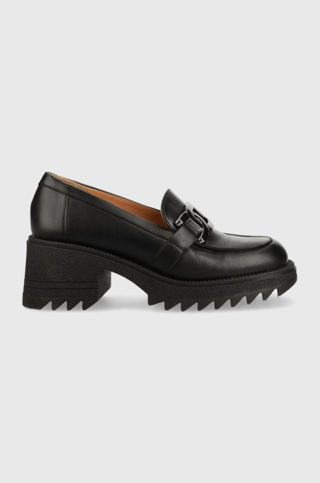 Шкіряні туфлі Charles Footwear Kiara жіночі колір чорний каблук блок Kiara.Loafer (2968062)